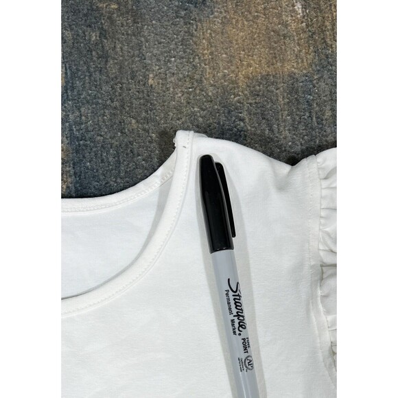 Merce & Me Girls Size 14 Bundle Of Flutter Sleeve Tees! Red, White! PLAY! - Picture 11 of 16